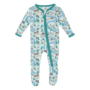 Print Footie With 2 Way Zipper Fresh Air Campground Map