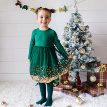 Load image into Gallery viewer, Emerald Sequin Christmas L/S Tutu Dress
