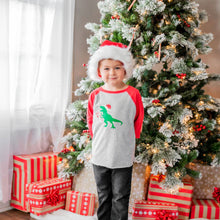 Load image into Gallery viewer, Santa Dino Christmas 3/4 Shirt
