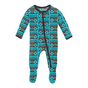 Footie With 2 Way Zipper - Confetti Boombox