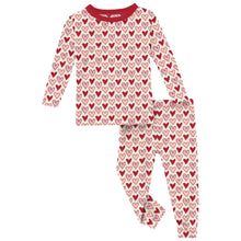 Load image into Gallery viewer, Long Sleeve Pajama Set Natural Heart Doodles
