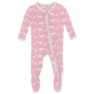 Print Muffin Ruffle Footie With 2 Way Zipper (Cake Pop Doe & Fawn)