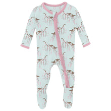 Load image into Gallery viewer, Print Muffin Ruffle Footie With 2 Way Zipper (Fresh Air Bird Branch)
