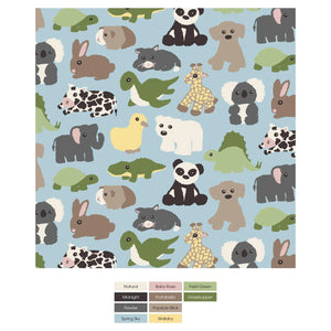 Print Long Sleeve Pajama Set - Spring Sky Too Many Stuffies