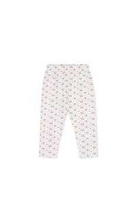 Organic Cotton Everyday Legging - Rose Floral Pink