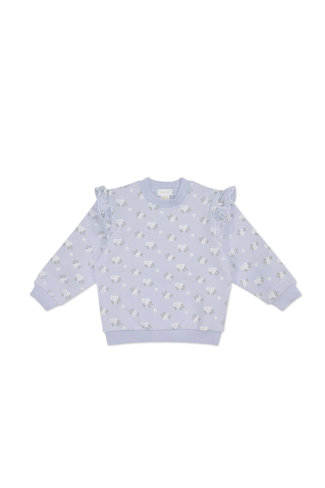 Organic Cotton Maple Sweatshirt - Rose Floral Smoke