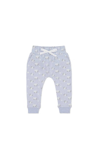 Organic Cotton Morgan Track Pant - Rose Floral Smoke
