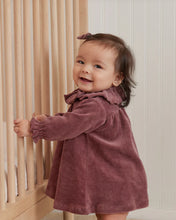 Load image into Gallery viewer, Velour Baby Dress- Fig
