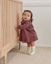 Load image into Gallery viewer, Velour Baby Dress- Fig
