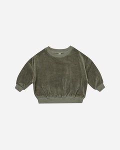 Velour Relaxed Sweatshirt - Forest