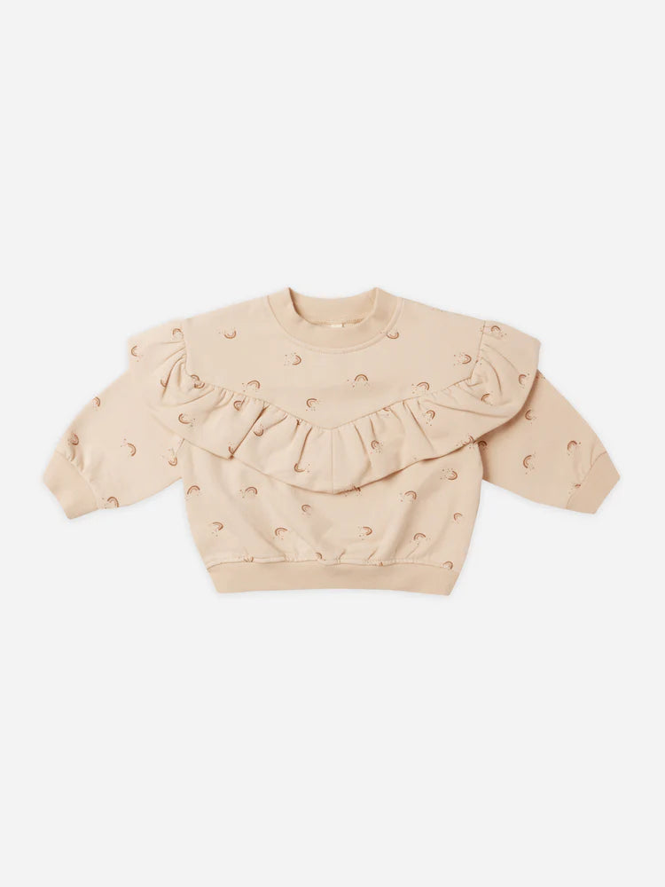 Ruffle Fleece Sweatshirt - Rainbow