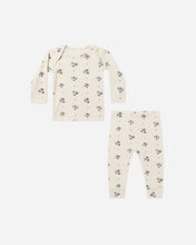 Load image into Gallery viewer, Ribbed Tee And Legging Set - Navy Ditsy
