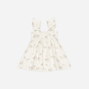 Smocked Jersey Dress - Swans