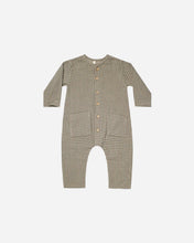 Load image into Gallery viewer, Pocketed Woven Jumpsuit - Forest Micro Plaid
