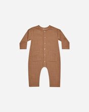 Load image into Gallery viewer, Pocketed Woven Jumpsuit - Cinnamon Grid

