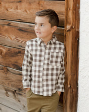 Load image into Gallery viewer, Collared Long Sleeve Shirt - Charcoal Check
