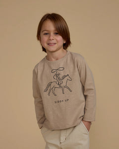Raw Edge Long Sleeve Tee - Giddy Up