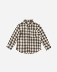 Collared Long Sleeve Shirt - Charcoal Check