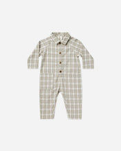 Load image into Gallery viewer, Collared Baby Jumpsuit - Pewter Plaid
