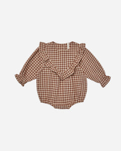 Winnie Romper - Brown Gingham