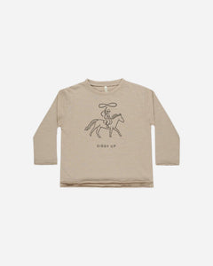 Raw Edge Long Sleeve Tee - Giddy Up