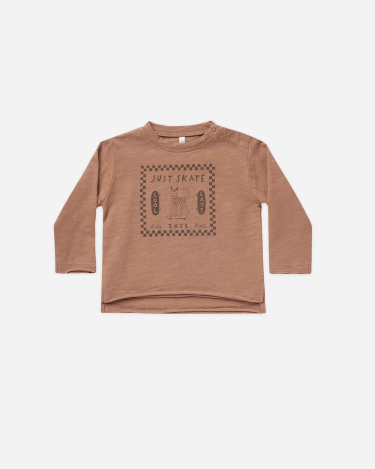 Raw Edge Long Sleeve Tee - Cool Cats