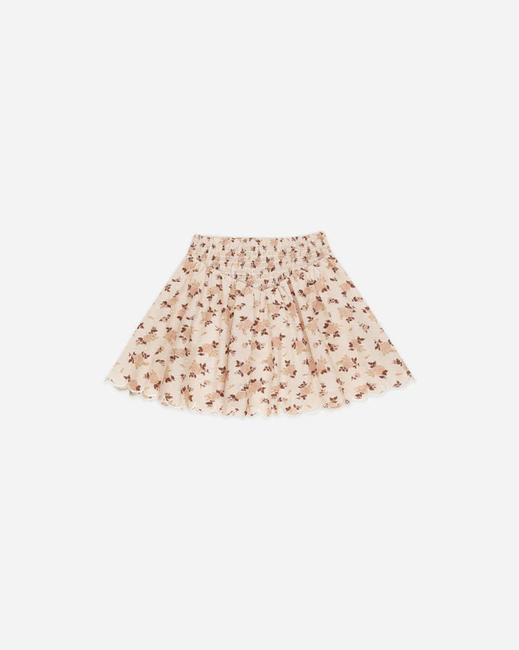 Smocked V Skirt - Harvest Rose
