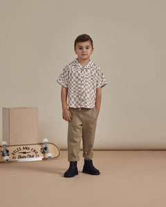 Lapel Collar Shirt - Sand Check