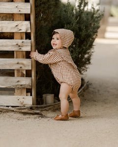 Winnie Romper - Brown Gingham