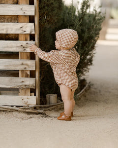 Winnie Romper - Brown Gingham