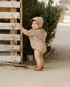 Winnie Romper - Brown Gingham