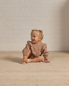 Winnie Romper - Brown Gingham