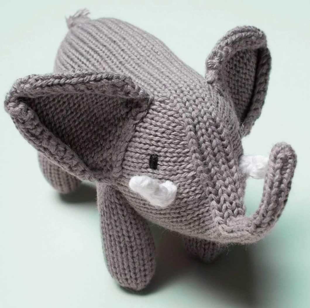 Organic Baby Rattle - Toy Baby Elephant