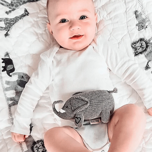 Organic Baby Rattle - Toy Baby Elephant