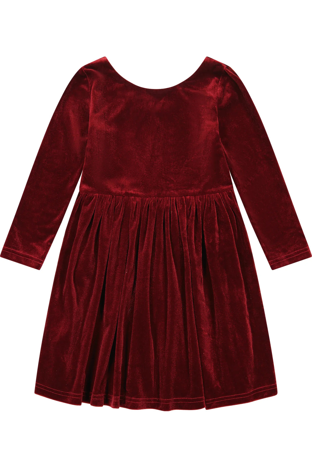 Velvet Twirl Dress - Ruby