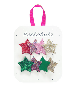 Jolly Glitter Star Clips