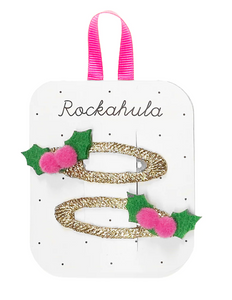 Holly Pom Pom Clips