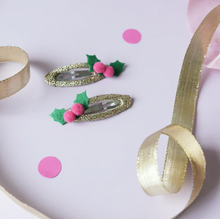 Load image into Gallery viewer, Holly Pom Pom Clips

