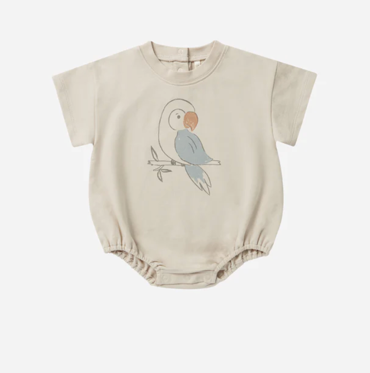 Relaxed Bubble Romper - Parrot