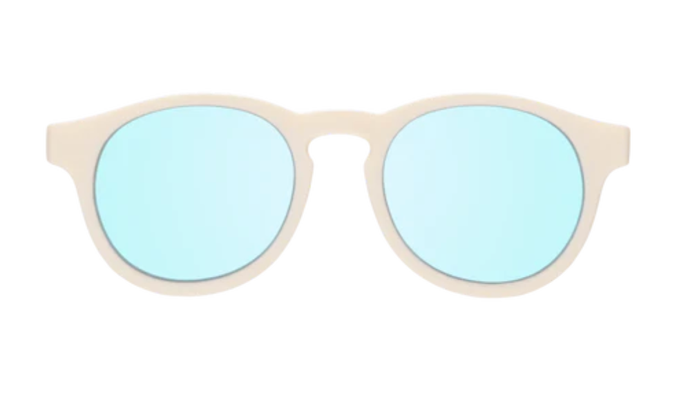 Sweet Cream Keyhole Sunglasses with Blue Lens