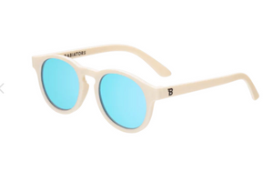 Sweet Cream Keyhole Sunglasses with Blue Lens