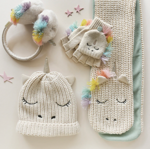 Rainbow Unicorn Knitted Gloves