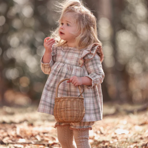 Plaid Ruffle Shoulder Dress