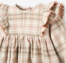 Load image into Gallery viewer, Plaid Ruffle Shoulder Dress
