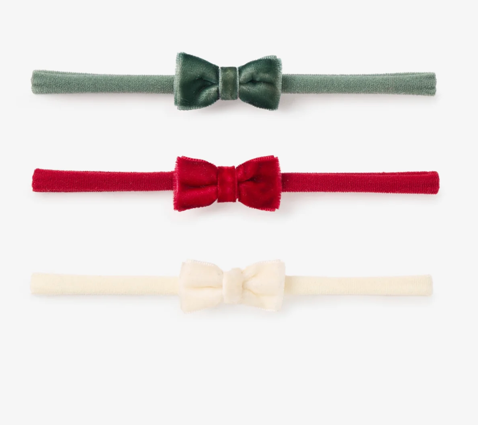 Velvet Tuxedo Christmas Bows 3 Pack 0-12M