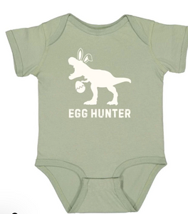 Egg Hunter Easter Short Sleeve Bodysuit - Sage