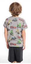 Load image into Gallery viewer, Streaky Gray Short Sleeve T-Shirt - Work Trucks
