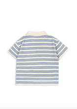 Load image into Gallery viewer, Striped polo shirt on a white background
