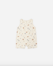 Load image into Gallery viewer, Baby romper with floral pattern on a white background
