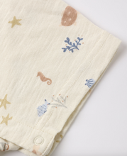 Load image into Gallery viewer, Folded fabric with sea-themed embroidery on a white background

